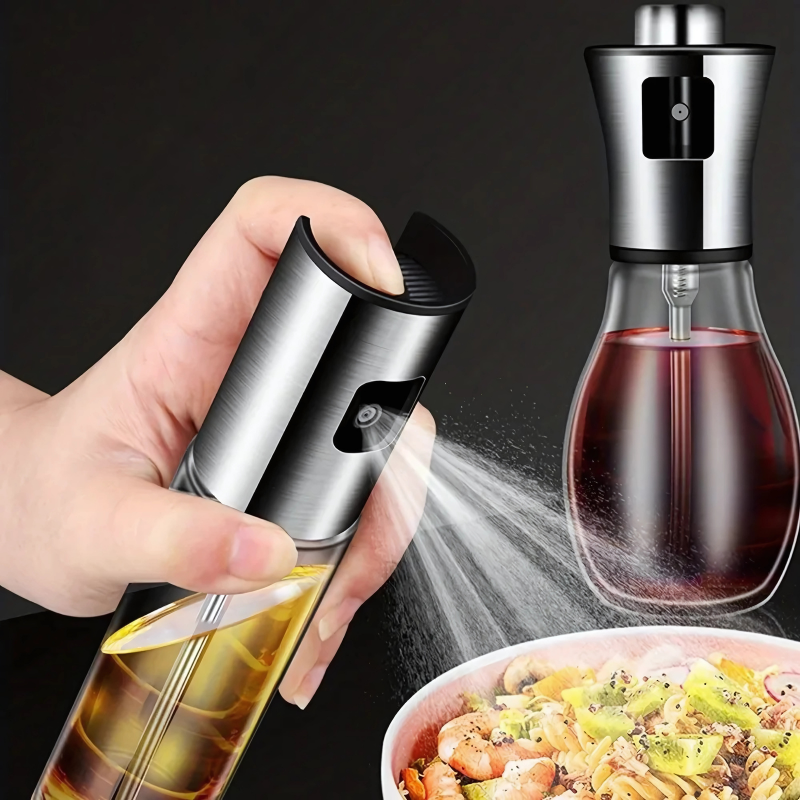 Vaporisateur d’huile en acier inoxydable de 100ml et 200ml pour un contrôle sain de la cuisson | Pulvérisateur d’huile de cuisine avec embout anti-fuite, idéal pour les salades, la pâtisserie, les grillades et les plaques de cuisson | Sulvida