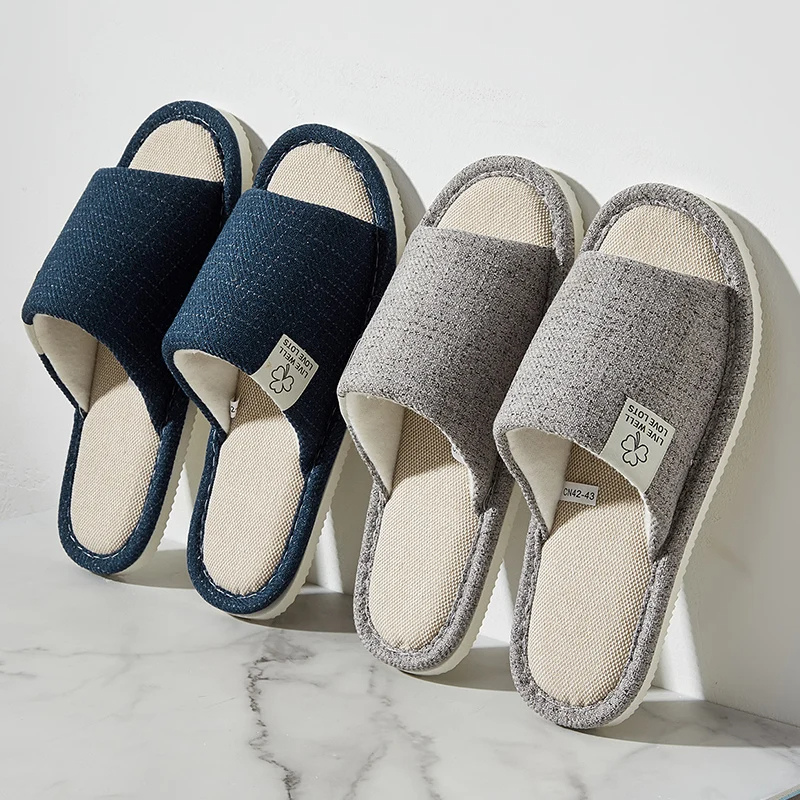 Huisslippers Open Teen Ademend Zacht Antislip Pantoffels Binnenshuis Lichtgewicht Stilgegaan Blauw Grijs Geel Koffie | Sulvida