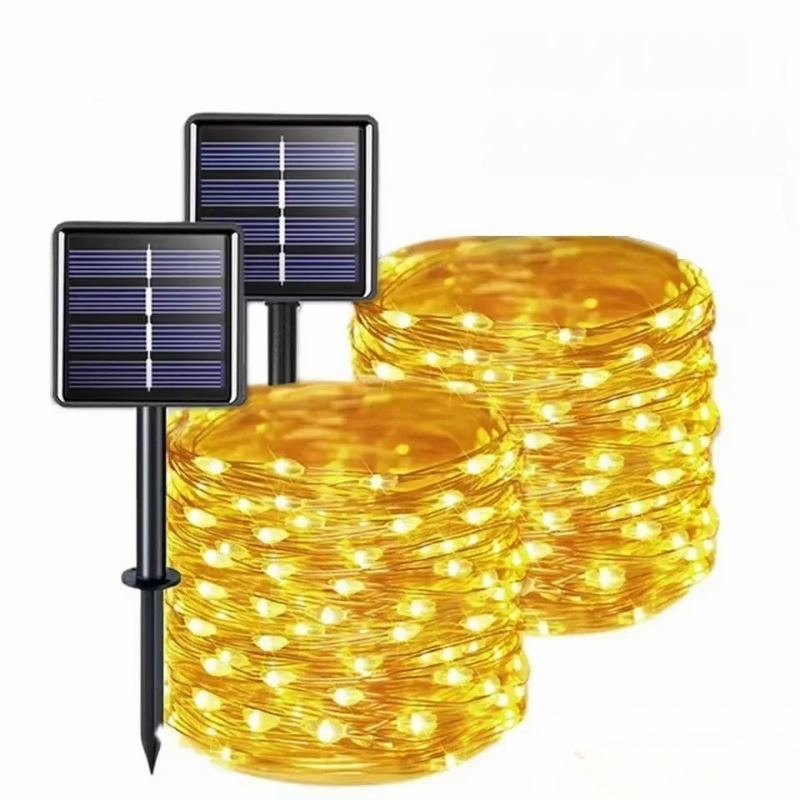 Solar lichtslinger met kleurrijke LED-lampjes voor tuin en terras 7m tot 32m duurzame buitenverlichting | Sulvida