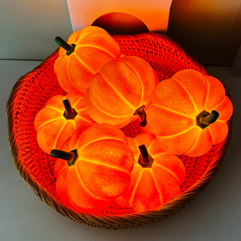 Pompoen nachtlampje met LED verlichting op batterijen decoratieve lantaarn voor Halloween feest en sfeervolle avonden | Sulvida