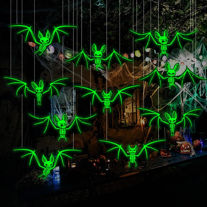Glow-in-the-Dark Vleermuizen Set 10 Stuks 3D Halloween Decoratie Muurstickers Binnen Buiten Hangend Feest | Sulvida