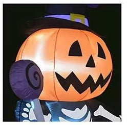 Opblaasbare Heks met Pompoen - 183cm Tuindecoratie met LED-verlichting voor Halloween Feesten & Tuin | Sulvida