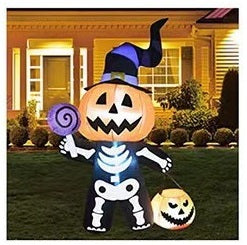 Opblaasbare Heks met Pompoen - 183cm Tuindecoratie met LED-verlichting voor Halloween Feesten & Tuin | Sulvida
