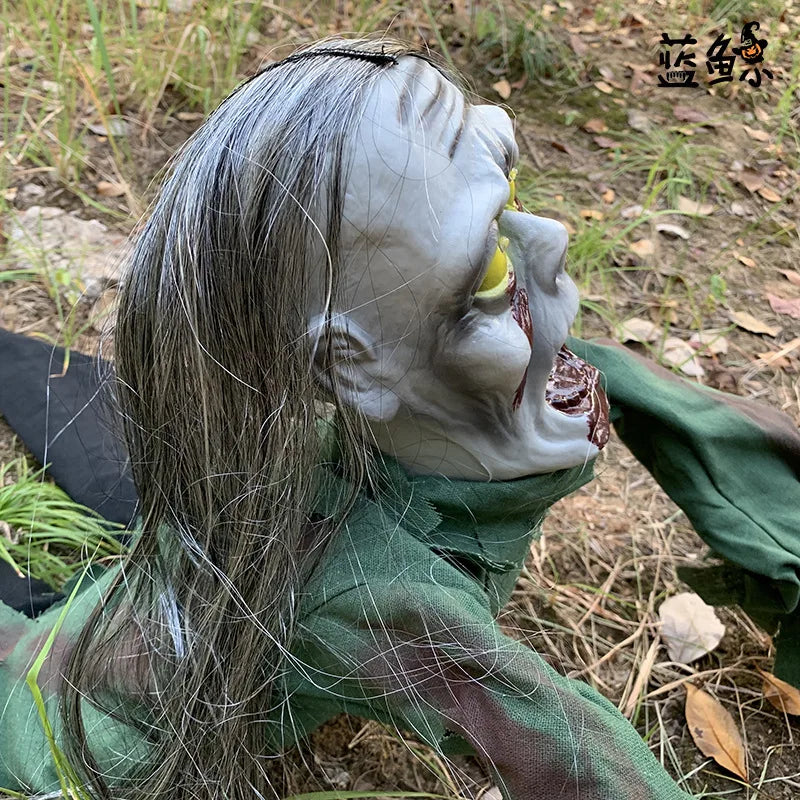 Bewegende Spookfiguur met Lichtgevende LED Ogen – Geluidsgeactiveerd Halloween Decoratiestuk voor Feest | Sulvida
