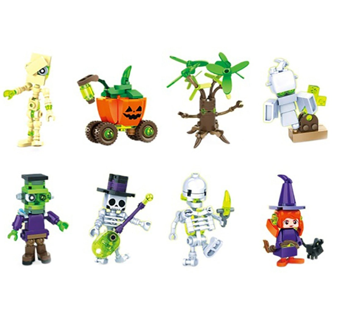 Lichtgevende Bouwblokken Halloween Figuren Puzzel Speelgoed Pompoen Schedel Educatief Creatief voor Kinderen | Sulvida