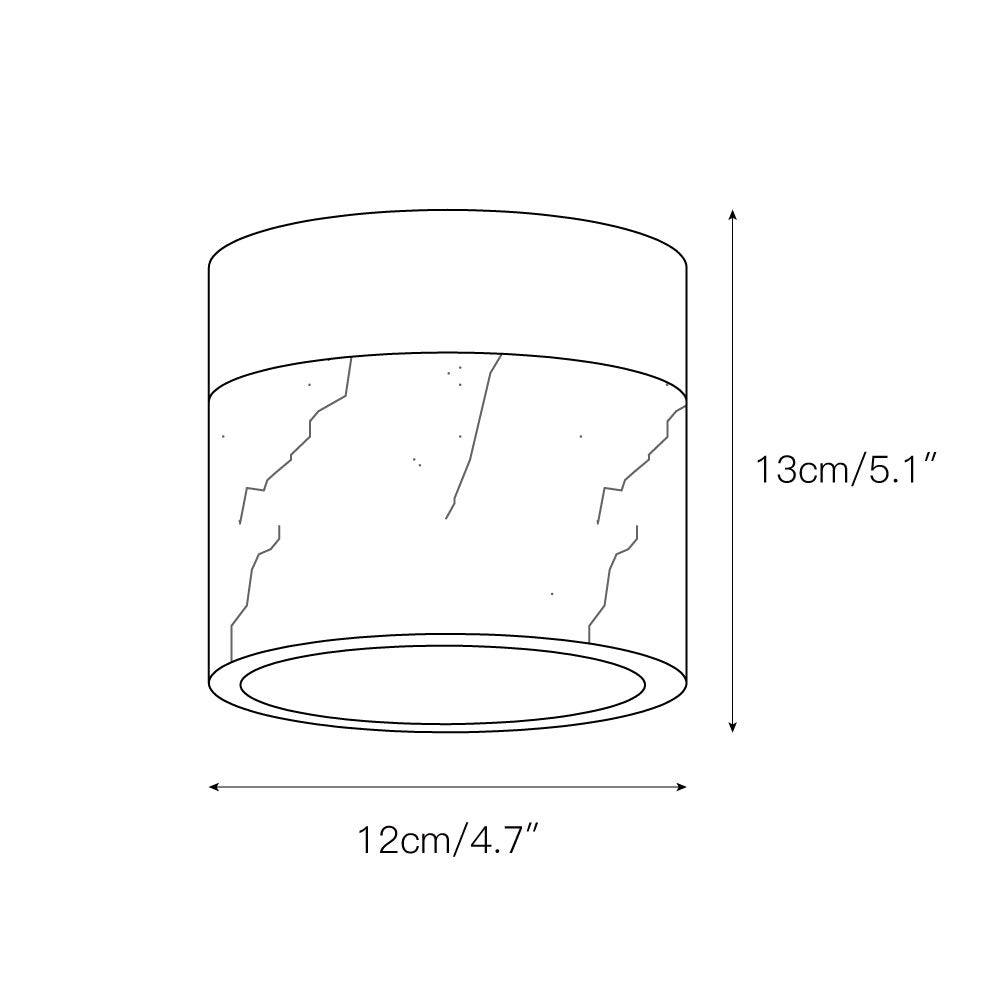 Ronde plafondlamp natuursteen glas metaal E26 E27 IP20 wit zwart klassieke opbouw plafondverlichting | Sulvida