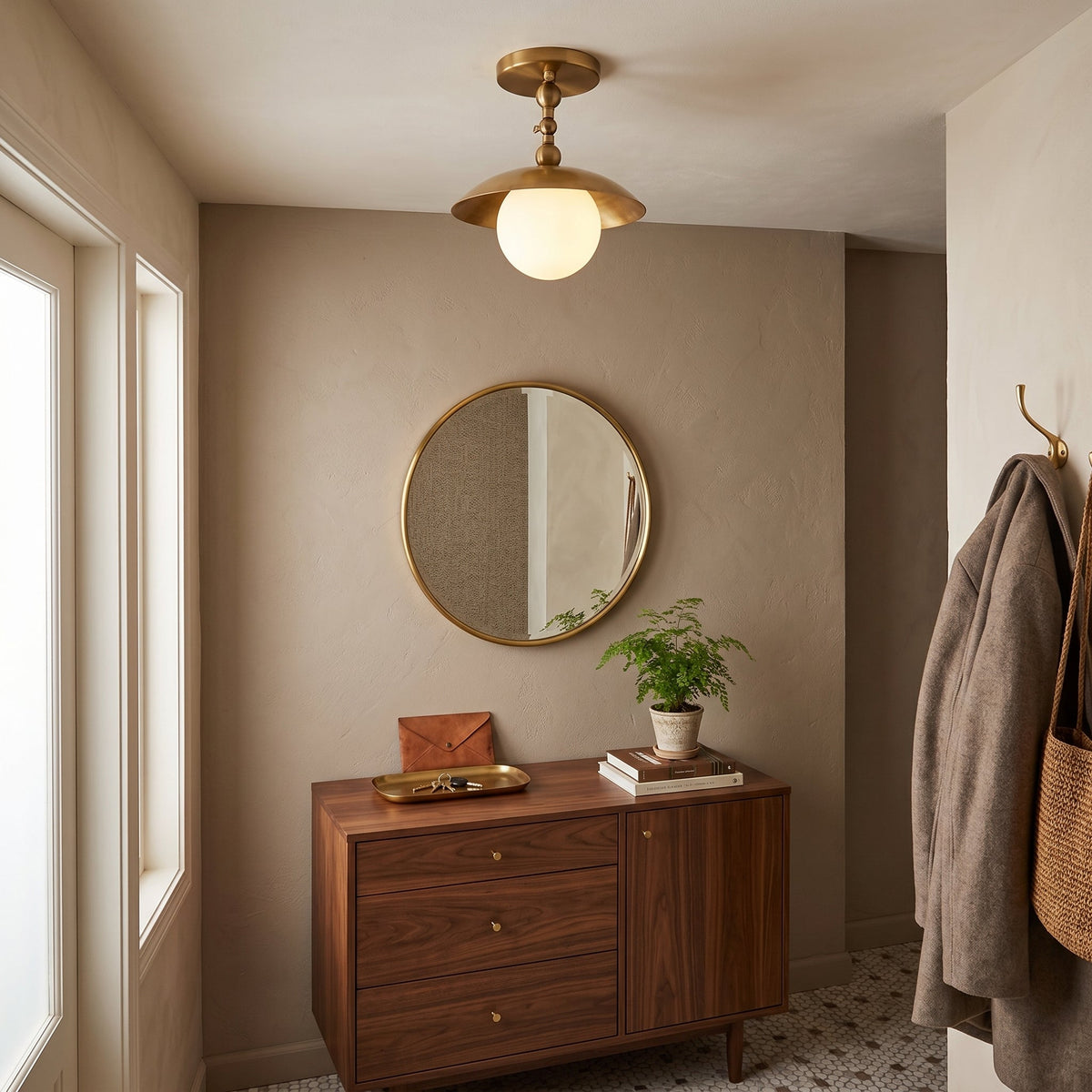 Plafondlamp Messing Glas Ø25cm Semi-Flush Klassiek Design G9 Fitting Handig Monteerbaar Woonkamer Slaapkamer | Sulvida