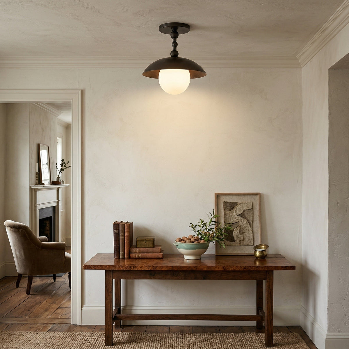 Plafondlamp Messing Glas Ø25cm Semi-Flush Klassiek Design G9 Fitting Handig Monteerbaar Woonkamer Slaapkamer | Sulvida