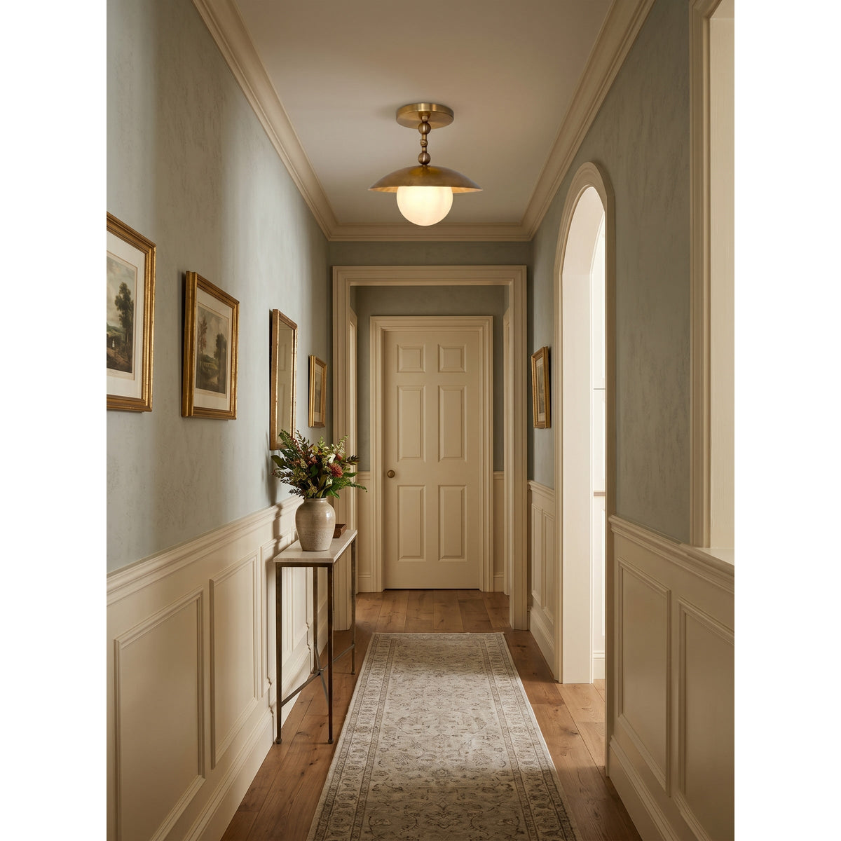 Plafondlamp Messing Glas Ø25cm Semi-Flush Klassiek Design G9 Fitting Handig Monteerbaar Woonkamer Slaapkamer | Sulvida