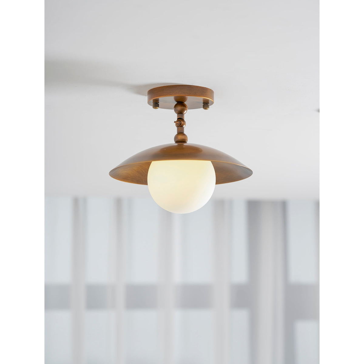 Plafondlamp Messing Glas Ø25cm Semi-Flush Klassiek Design G9 Fitting Handig Monteerbaar Woonkamer Slaapkamer | Sulvida