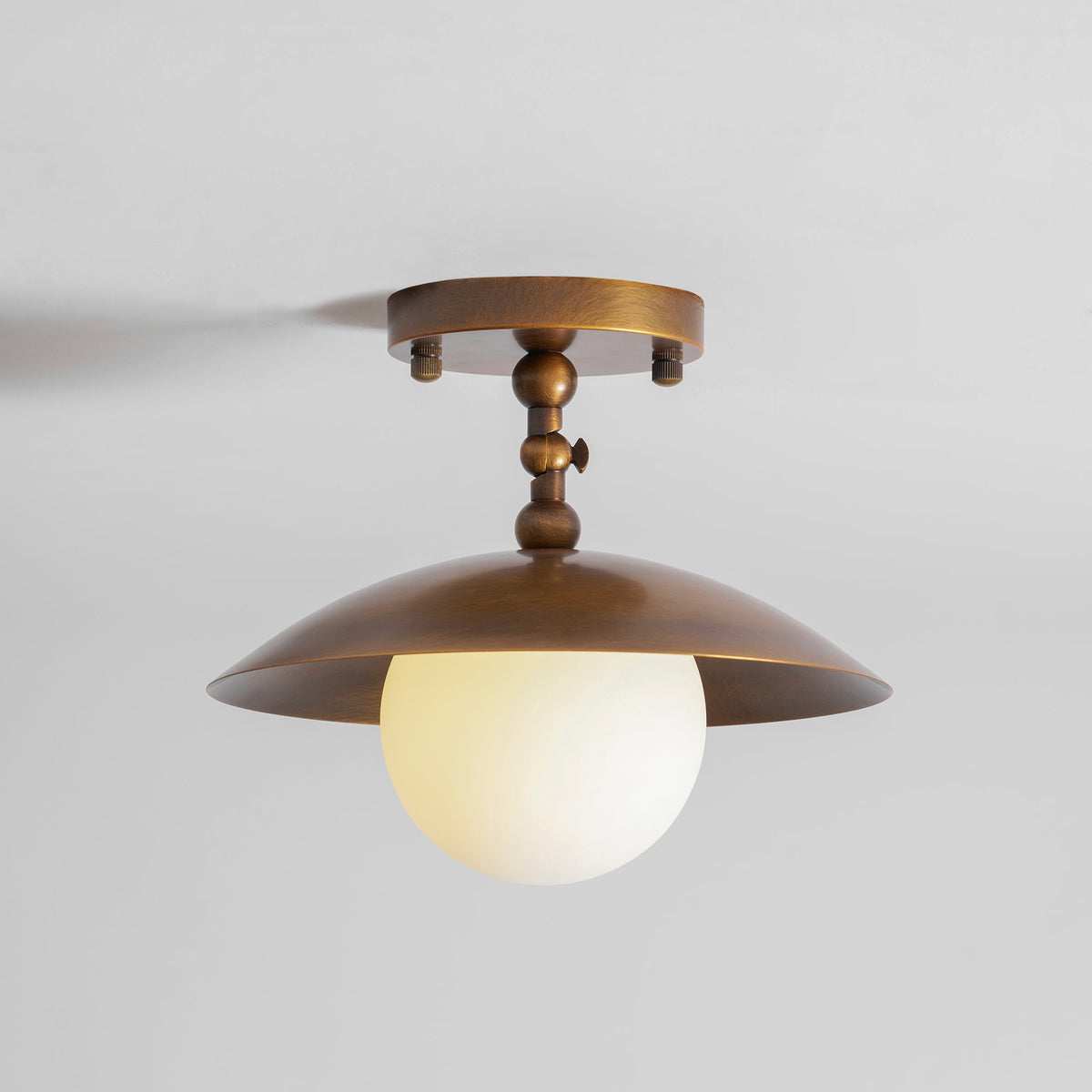 Plafondlamp Messing Glas Ø25cm Semi-Flush Klassiek Design G9 Fitting Handig Monteerbaar Woonkamer Slaapkamer | Sulvida