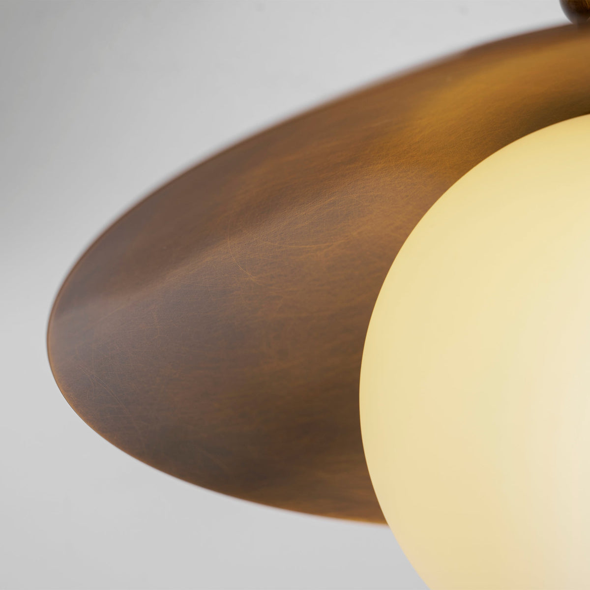 Plafondlamp Messing Glas Ø25cm Semi-Flush Klassiek Design G9 Fitting Handig Monteerbaar Woonkamer Slaapkamer | Sulvida