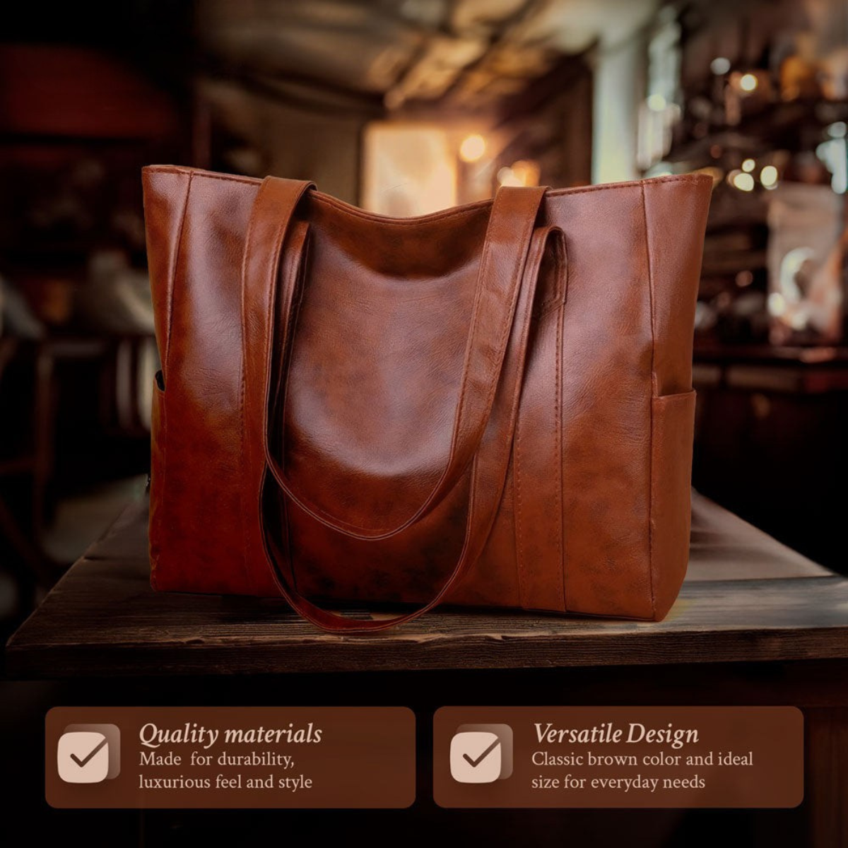 Sac à bandoulière en cuir avec fermeture magnétique, café, cognac, beige, sac à main vintage, bandoulière pour femme, élégant | Sulvida