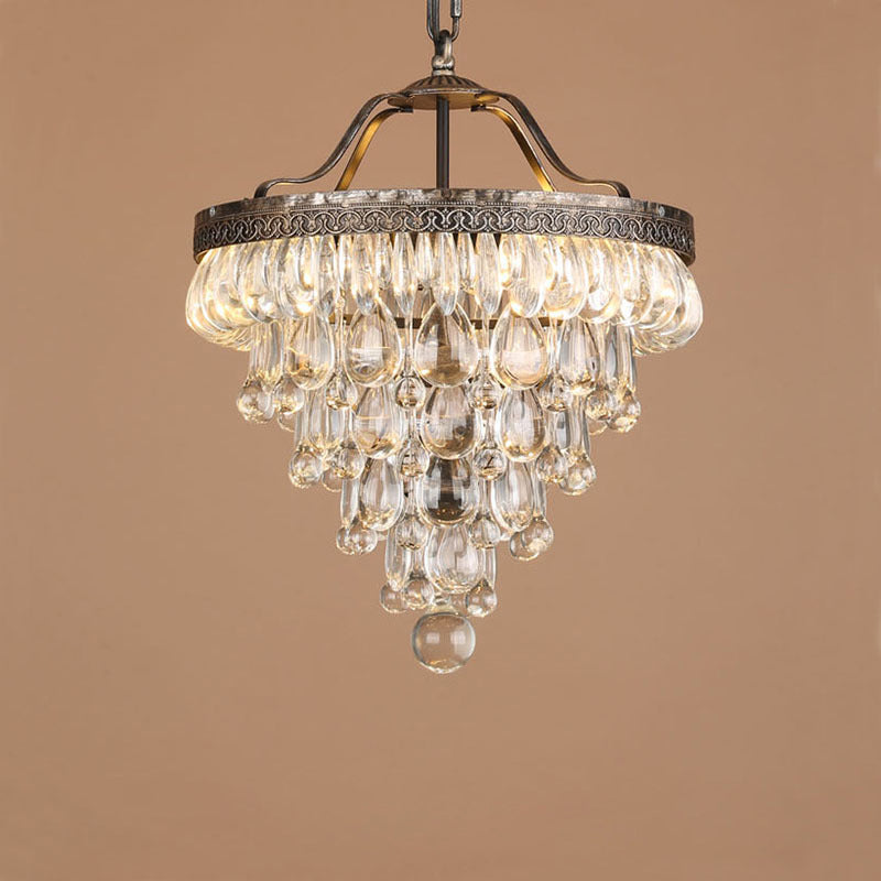 Kristallen Kroonluchter met Ijzeren Armen – Antiek Brons Vintage Plafondlamp voor Woonkamer Eetkamer | Sulvida