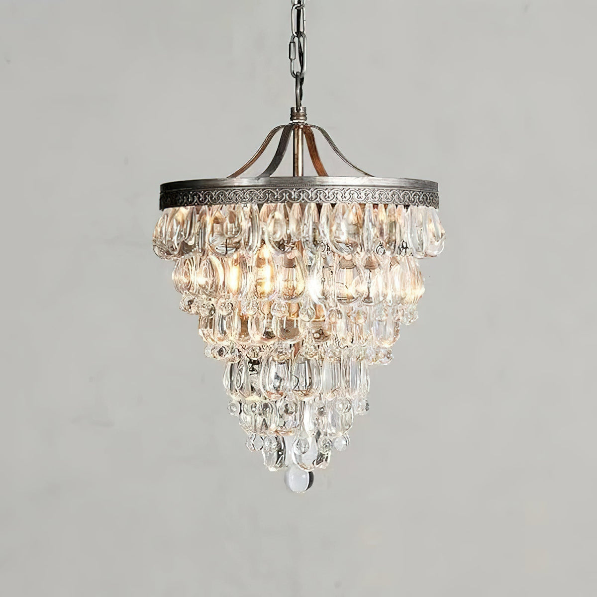 Kristallen Kroonluchter met Ijzeren Armen – Antiek Brons Vintage Plafondlamp voor Woonkamer Eetkamer | Sulvida