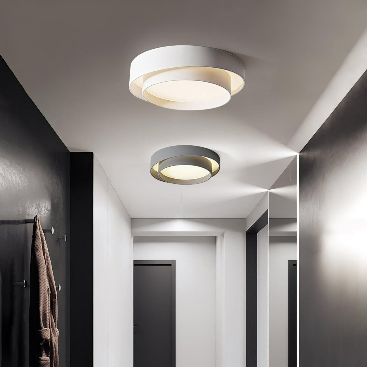 Plafondlamp Dubbele Ring Cilindervorm Modern Dimbaar met Afstandsbediening Strak Design Woonkamer Slaapkamer | Sulvida