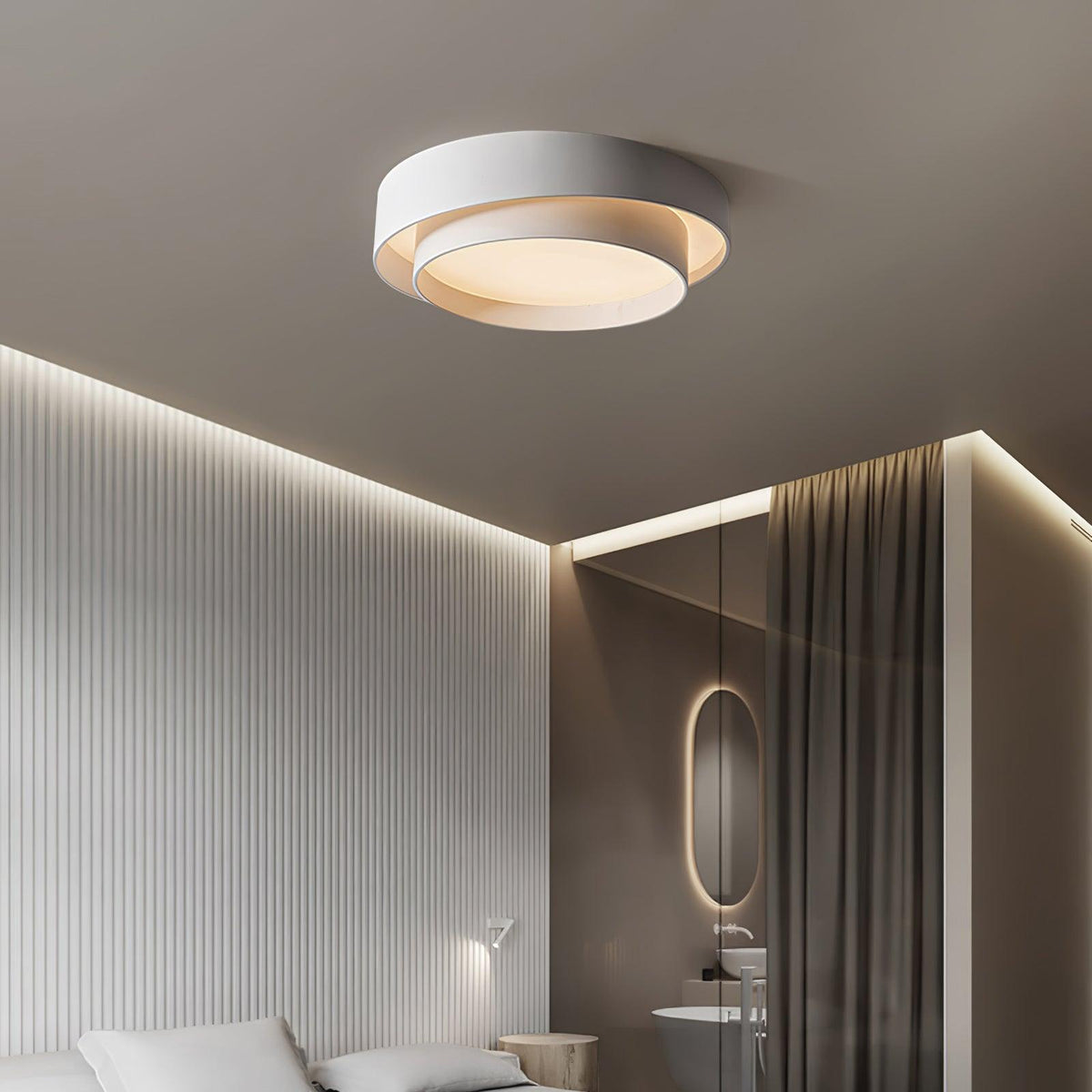 Plafondlamp Dubbele Ring Cilindervorm Modern Dimbaar met Afstandsbediening Strak Design Woonkamer Slaapkamer | Sulvida
