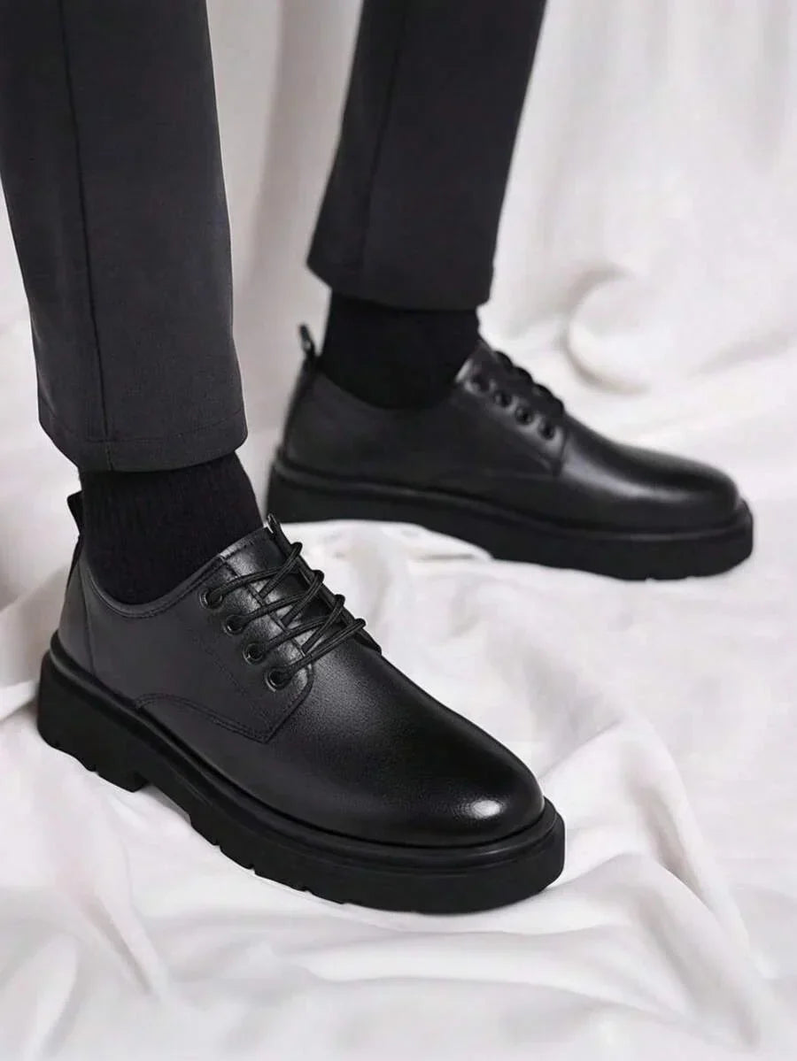 Herenschoenen Derby Zwart Veterschoenen Profielzool Casual Klassiek Business Comfortabel Robuust Stijlvol | Sulvida