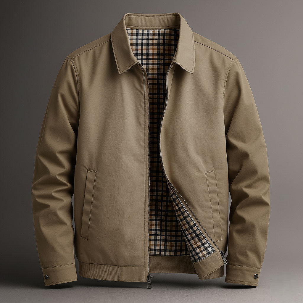 Veste Harrington pour homme, col pointu, style bomber doublé, veste de printemps décontractée et élégante, design rétro classique | Sulvida