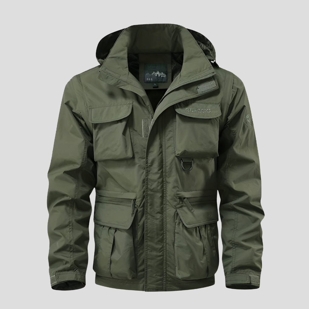 Heren Parka met Verstelbare Capuchon en Stormflap - Warme Winterjas met Praktische Zakken voor Herfst | Sulvida