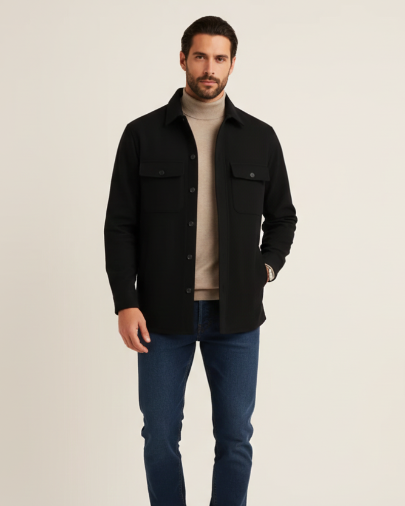 Overshirt Heren Lange Mouwen met Borstzakken Knoopsluiting Casual Overhemdjas Gestructureerd Model Lichtgewicht | Sulvida