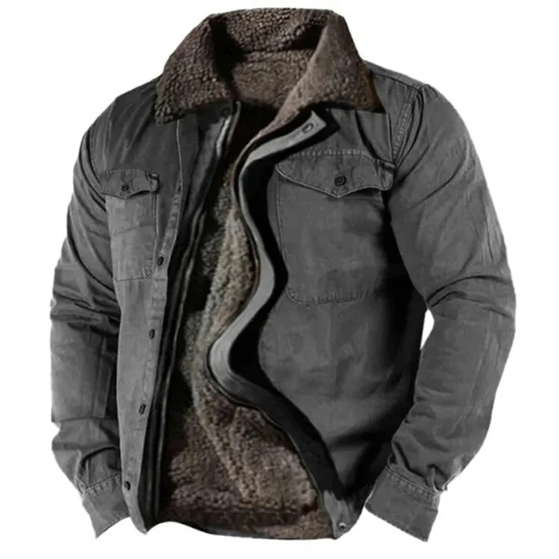 Suède Herenjack Western Stijl met Decoratieve Naden Hip Lengte Lente Herfst Casual Smart Jas met Knopen | Sulvida