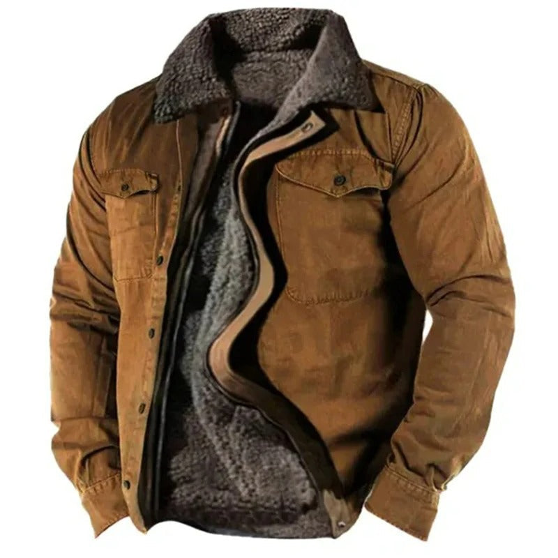 Suède Herenjack Western Stijl met Decoratieve Naden Hip Lengte Lente Herfst Casual Smart Jas met Knopen | Sulvida