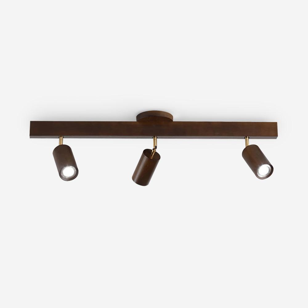 Plafondspot Hout Verstelbaar 2-5 Spots Warm Licht Spotbalk Modern Interieur Rail Directe Verlichting | Sulvida