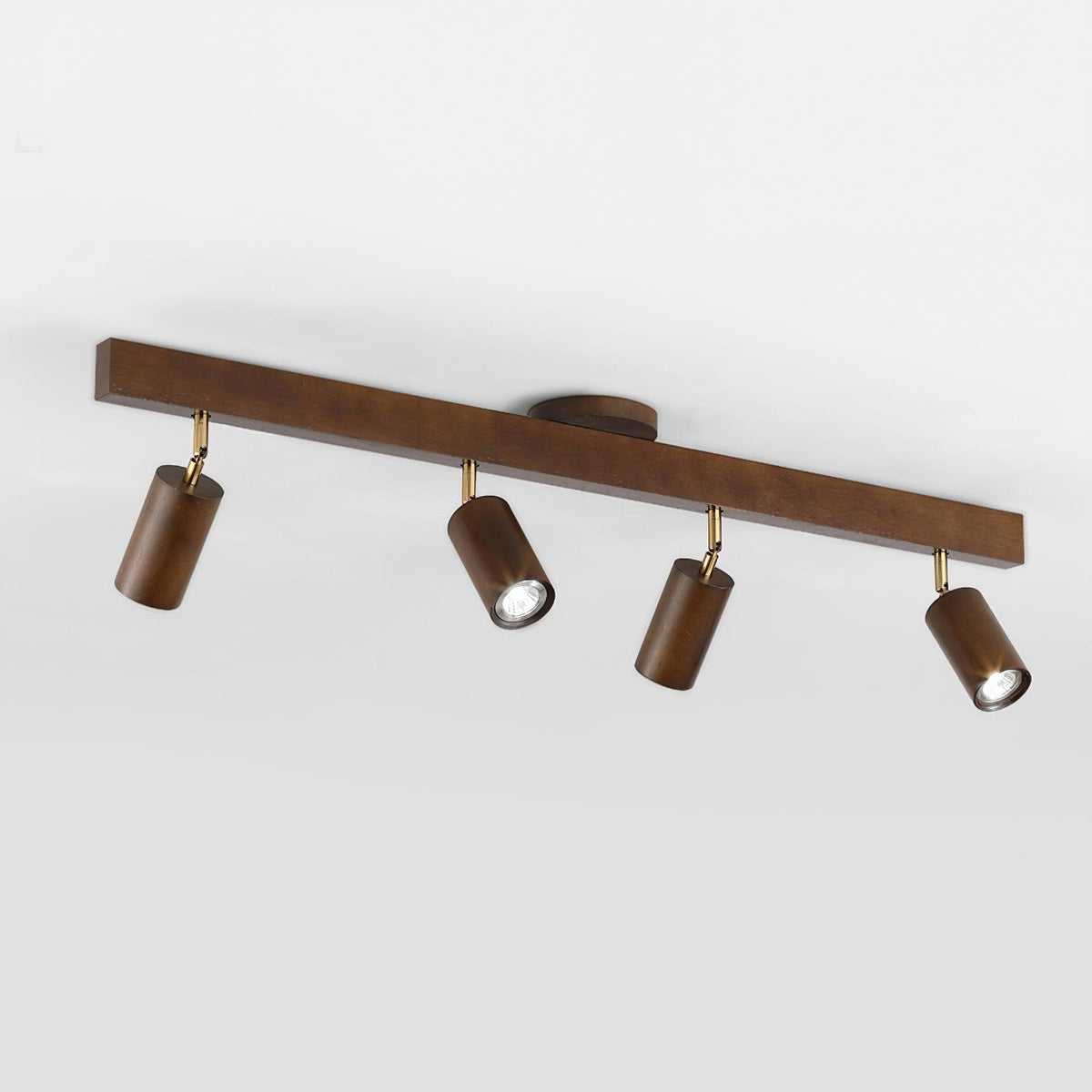 Plafondspot Hout Verstelbaar 2-5 Spots Warm Licht Spotbalk Modern Interieur Rail Directe Verlichting | Sulvida