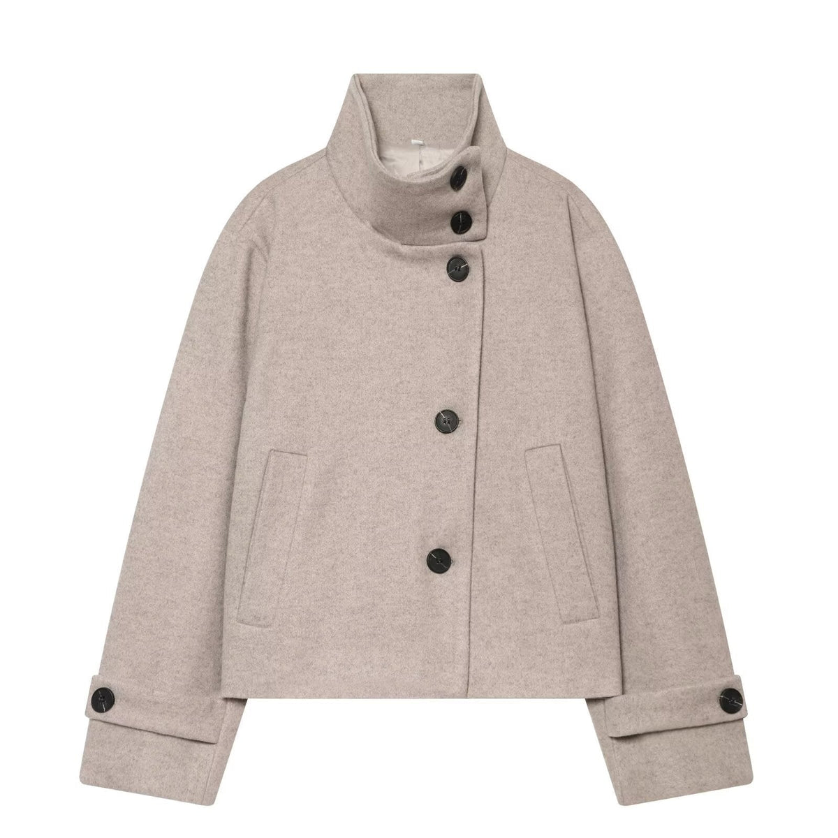 Wolmix Jas Halflang met Reverkraag en Vleermuis Mouwen voor Dames Herfst Winter Elegant Warm Overgangsjas | Sulvida