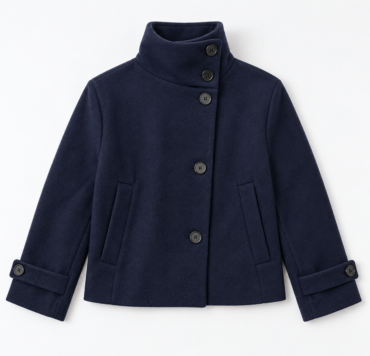 Wolmix Jas Halflang met Reverkraag en Vleermuis Mouwen voor Dames Herfst Winter Elegant Warm Overgangsjas | Sulvida