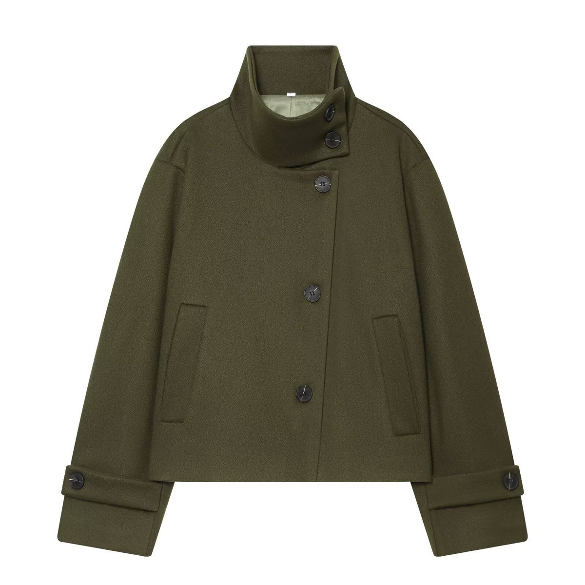 Wolmix Jas Halflang met Reverkraag en Vleermuis Mouwen voor Dames Herfst Winter Elegant Warm Overgangsjas | Sulvida