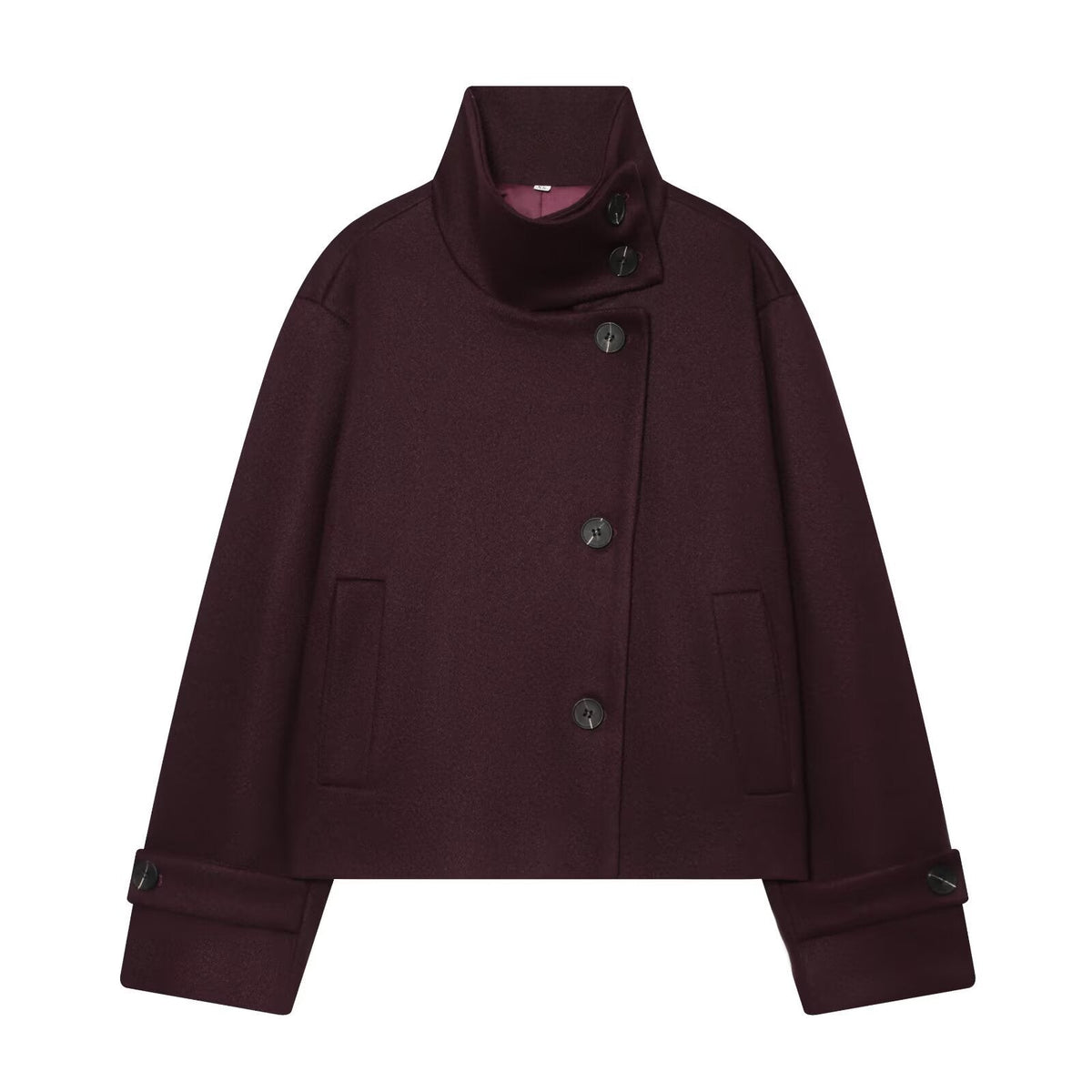 Wolmix Jas Halflang met Reverkraag en Vleermuis Mouwen voor Dames Herfst Winter Elegant Warm Overgangsjas | Sulvida