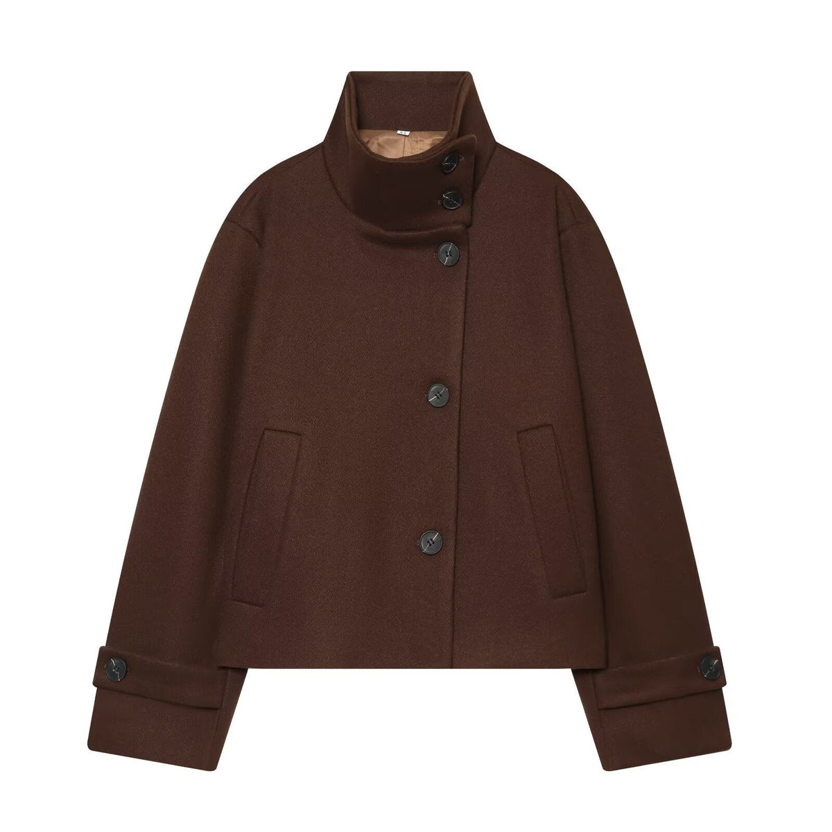 Wolmix Jas Halflang met Reverkraag en Vleermuis Mouwen voor Dames Herfst Winter Elegant Warm Overgangsjas | Sulvida