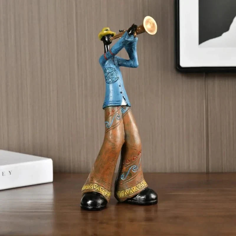 Set van 5 Decoratieve Jazzband Figuren Handgemaakte Collectie Veelkleurig Abstract Orkest Muzikanten | Sulvida