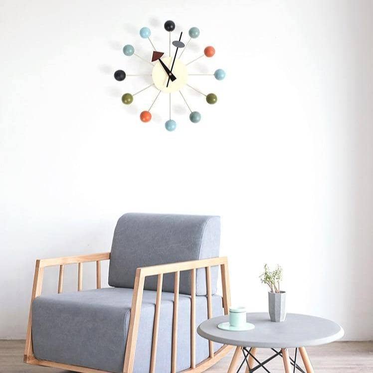 Abstracte Wandklok met 3D-Baldesign 32 cm Zwart-Grijs Minimalistisch Design Stille Quartzbeweging Siliconen | Sulvida