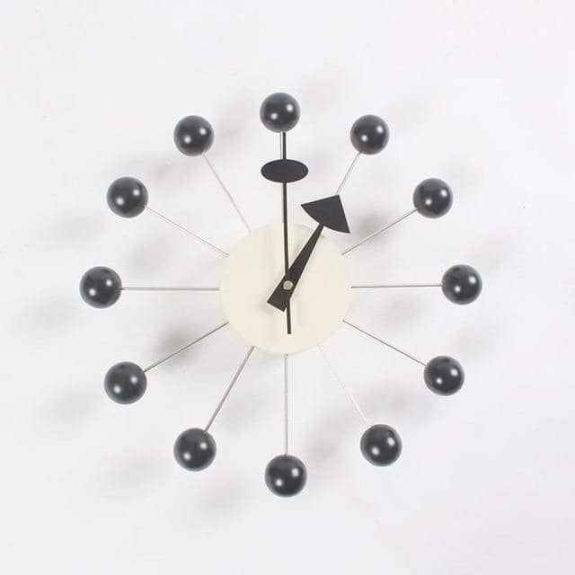 Abstracte Wandklok met 3D-Baldesign 32 cm Zwart-Grijs Minimalistisch Design Stille Quartzbeweging Siliconen | Sulvida