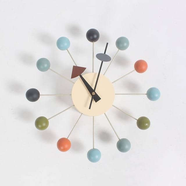 Abstracte Wandklok met 3D-Baldesign 32 cm Zwart-Grijs Minimalistisch Design Stille Quartzbeweging Siliconen | Sulvida
