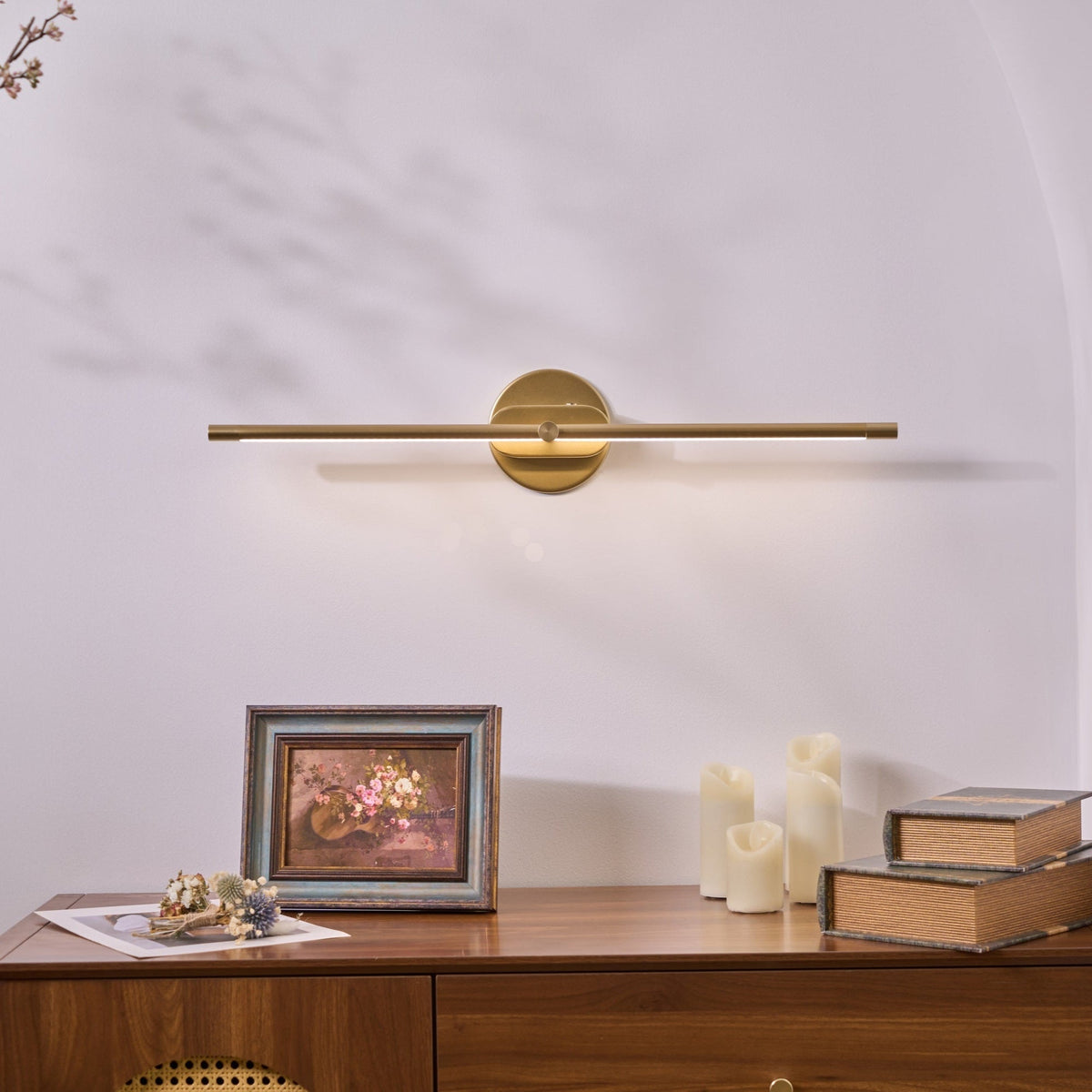 Lineaire Wandlamp Oplaadbaar met Touchbediening en Dimfunctie voor Badkamer Spiegel Hal Toilet Kantoor | Sulvida