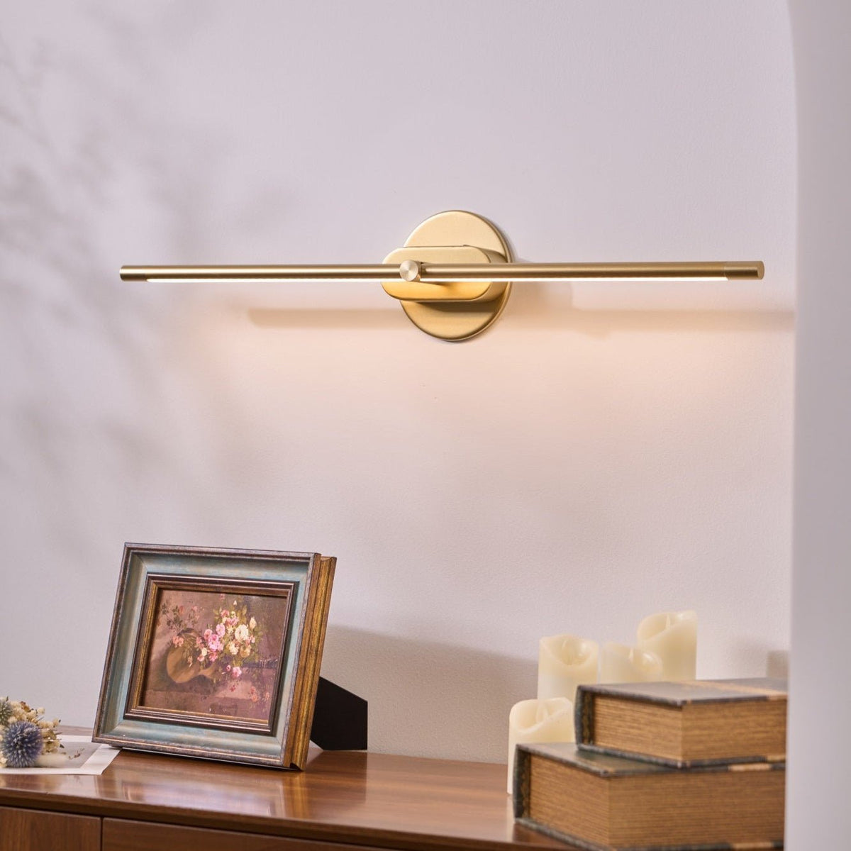 Lineaire Wandlamp Oplaadbaar met Touchbediening en Dimfunctie voor Badkamer Spiegel Hal Toilet Kantoor | Sulvida