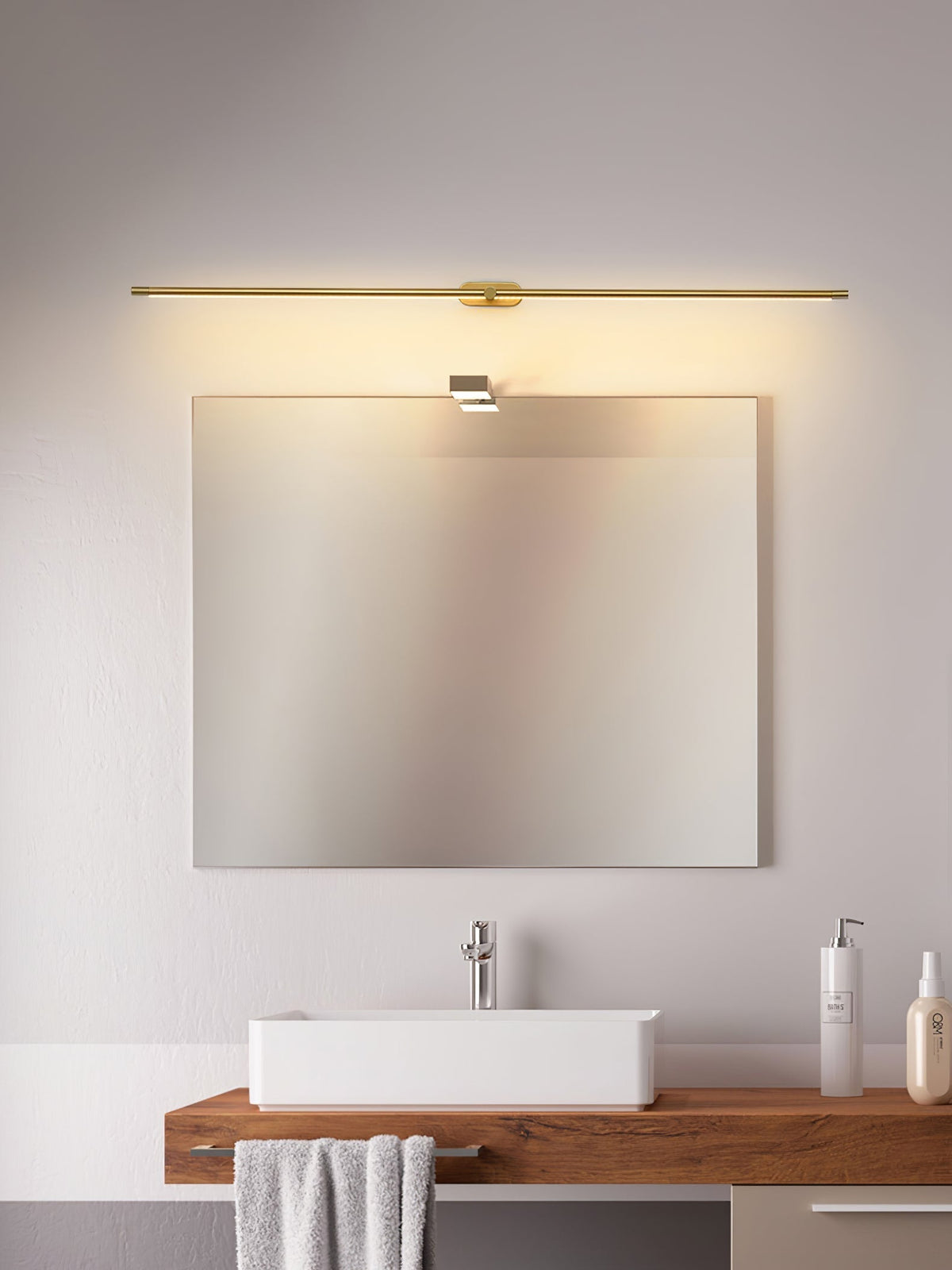 Lineaire Wandlamp Oplaadbaar met Touchbediening en Dimfunctie voor Badkamer Spiegel Hal Toilet Kantoor | Sulvida