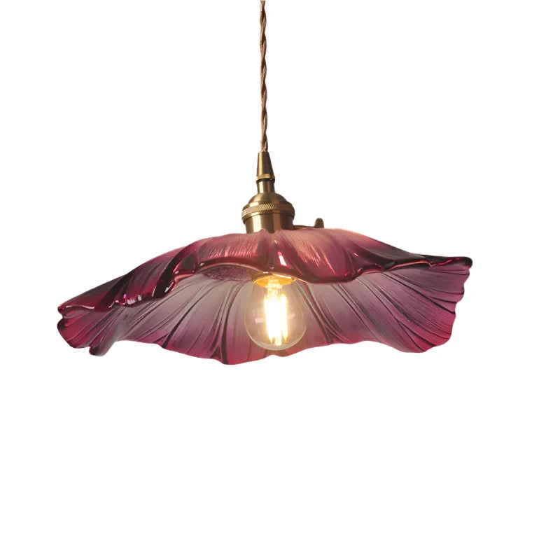 Glazen Hanglamp Bloem Ø26cm Decoratieve Pendelverlichting Eetkamer Slaapkamer Hal Moderne Sfeervolle Lamp | Sulvida