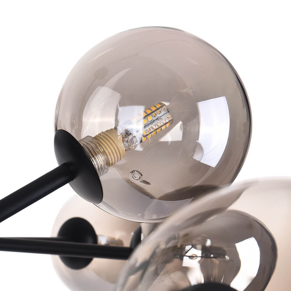 Glazen Kroonluchter met Metalen Frame en 15 Lichtpunten voor Eetkamer Woonkamer Hal Sfeervolle Hanglamp | Sulvida