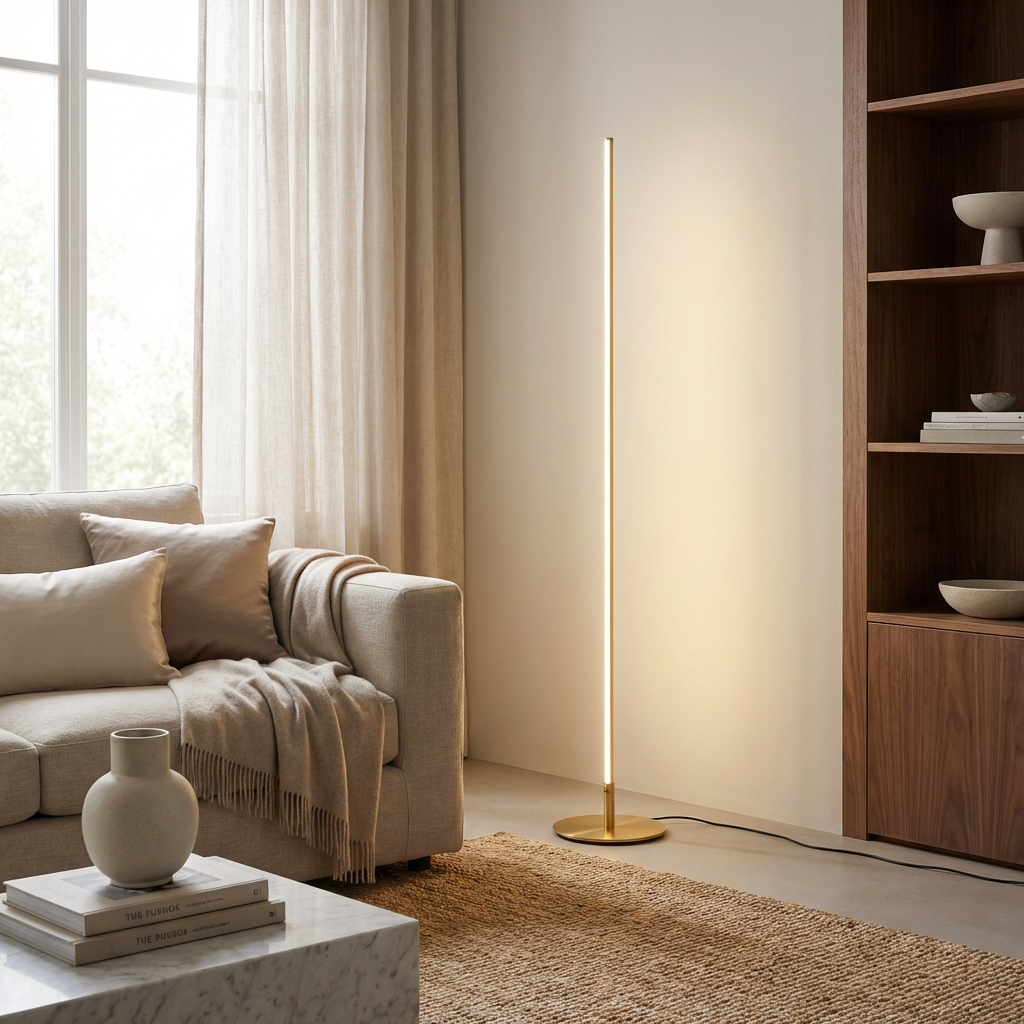 Smalle Staande Lamp LED Metaal 150cm Minimalistisch Modern Design Zwart Goud Zilver Leeshoek Woonkamer | Sulvida