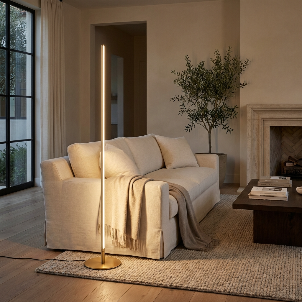 Smalle Staande Lamp LED Metaal 150cm Minimalistisch Modern Design Zwart Goud Zilver Leeshoek Woonkamer | Sulvida
