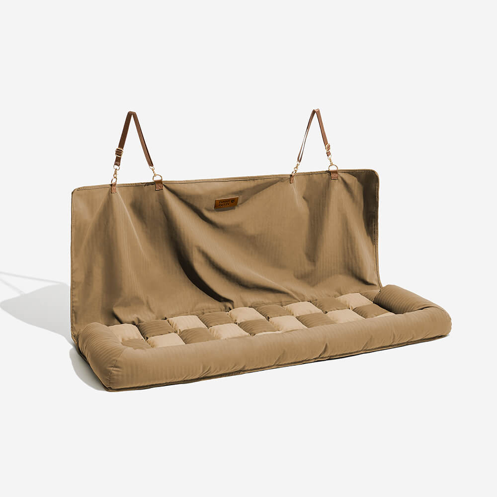 Autostoel Beschermer Hond Met Bolsters Voor Achterbank - Luxe Reiszitje Grote Honden Ruiten Design Waterafstotend | Sulvida