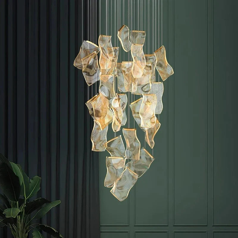 Waterval Kroonluchter LED Dimbaar Metaal Acryl Luxe Hanglamp Woonkamer Eetkamer Trap Entree Modern Design | Sulvida