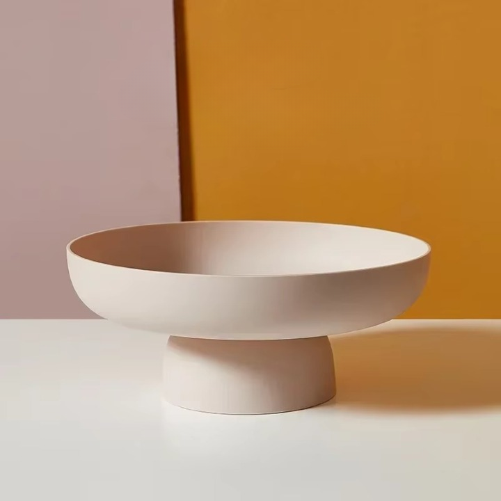 Fruitschaal met deksel 26 cm modern design kunststof groen wit geel roze praktische keukenopslag bewaardoos | Sulvida