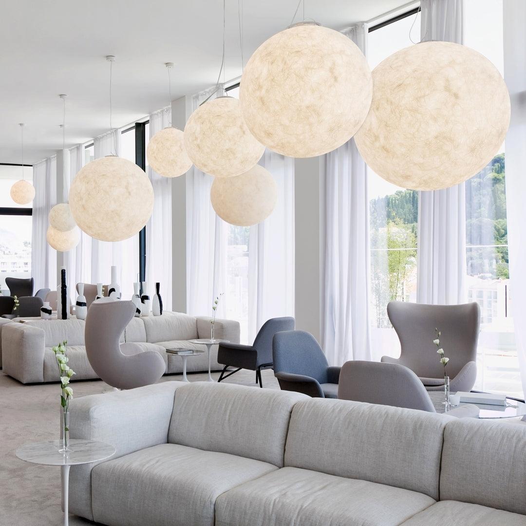 Hanglamp Bol Wit Modern Design FRP Glasvezel Woonkamer Eetkamer Slaapkamer Hal Horeca Interieur Verlichting LED E27 | Sulvida