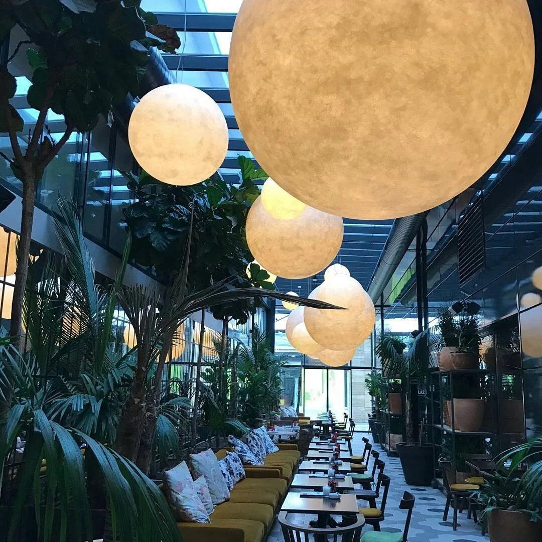 Hanglamp Bol Wit Modern Design FRP Glasvezel Woonkamer Eetkamer Slaapkamer Hal Horeca Interieur Verlichting LED E27 | Sulvida